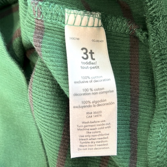 Boys green half-zip pullover w/ gray striped & yellow bear emblem 3T - Picture 4 of 4